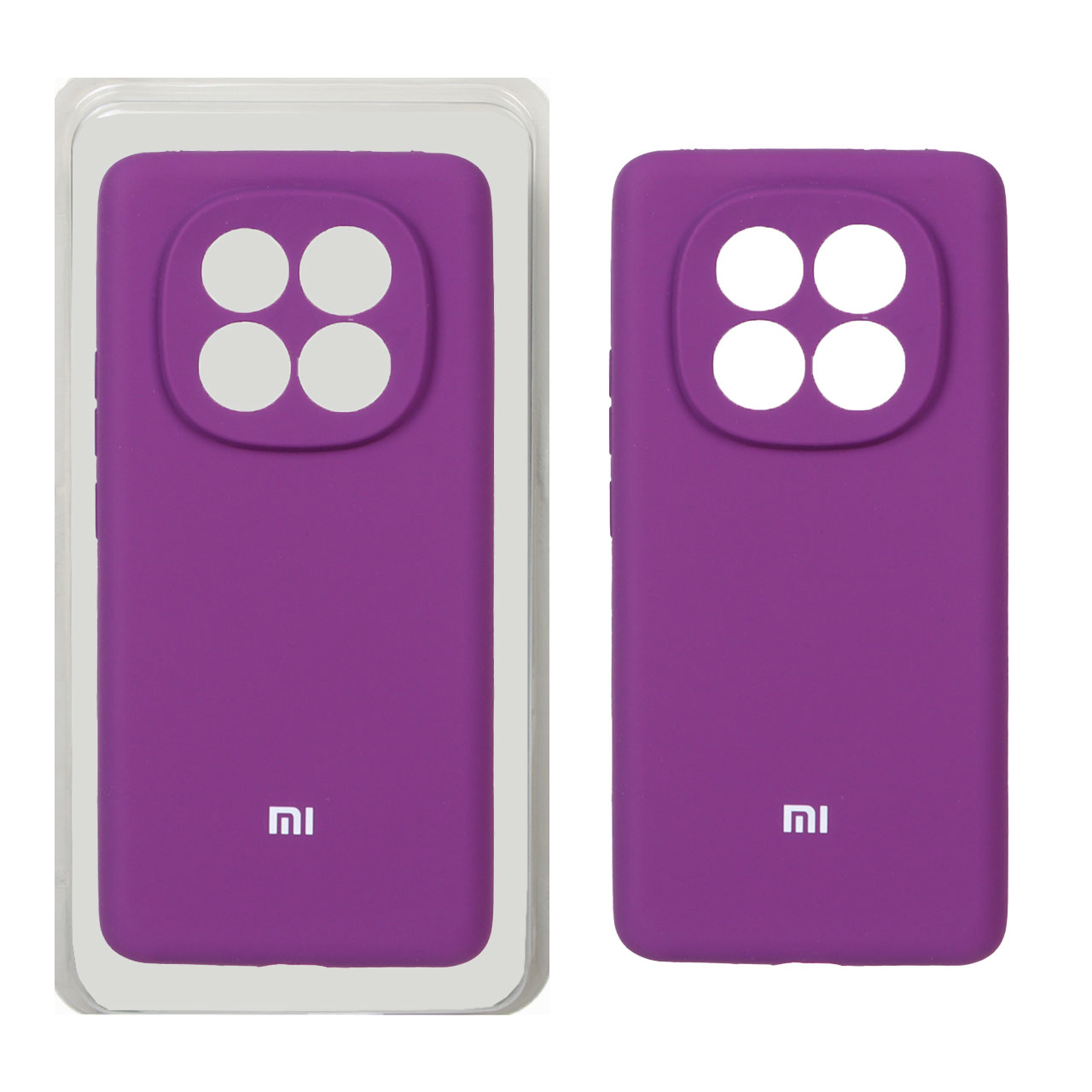 قاب سیلیکونی پاک کنی محافظ لنزدار اورجینال Xiaomi Redmi Note 14 Pro Plus 5G - ارغوانی (پک اصلی)